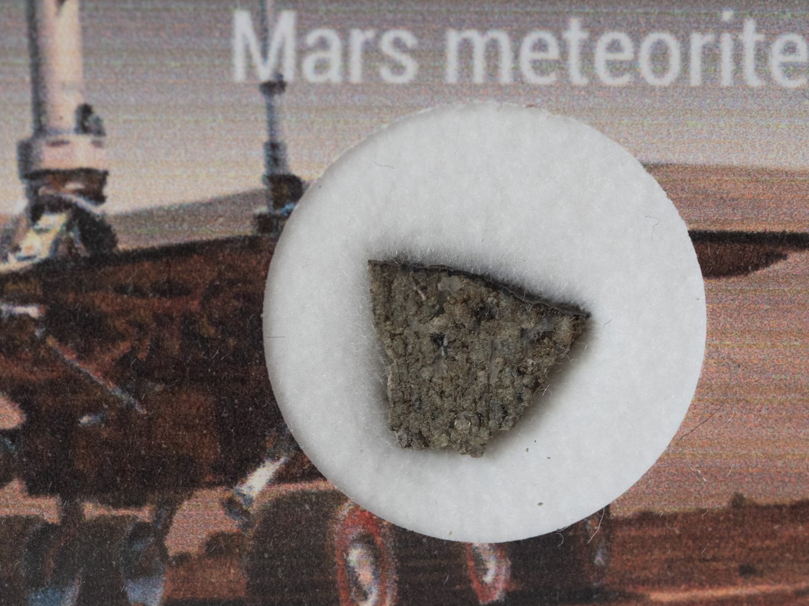 NWA 11431 (shergottite) - 0.215g part slice with crust - Image 2