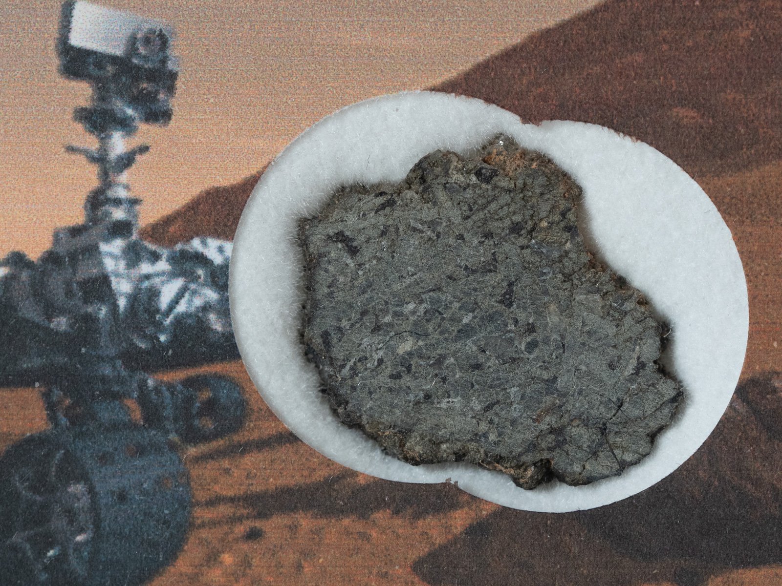 NWA 6963 (shergottite) - 0.696g slice - Image 2